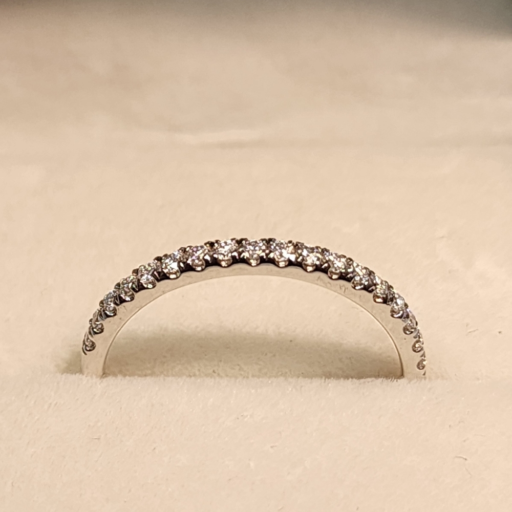 Moissanite and Sterling Stacker Ring